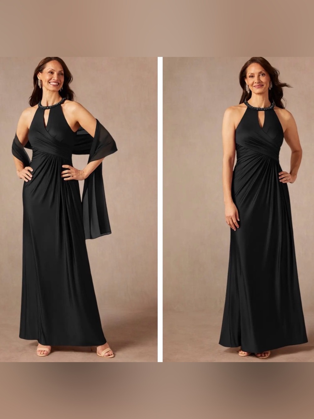 Azazie Camden BLACK Custom 14/16 Black with Shawl and Garment Bag